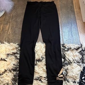 Girls Reebok Black Legging w/ Gold Design